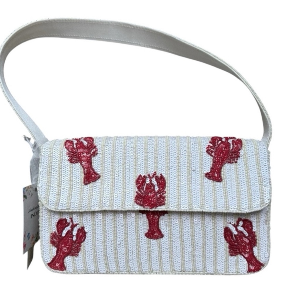 ✨️🦞 Made In india VIRAL White and Red Lobster Handcrafted Beaded Bag ✨️🦞